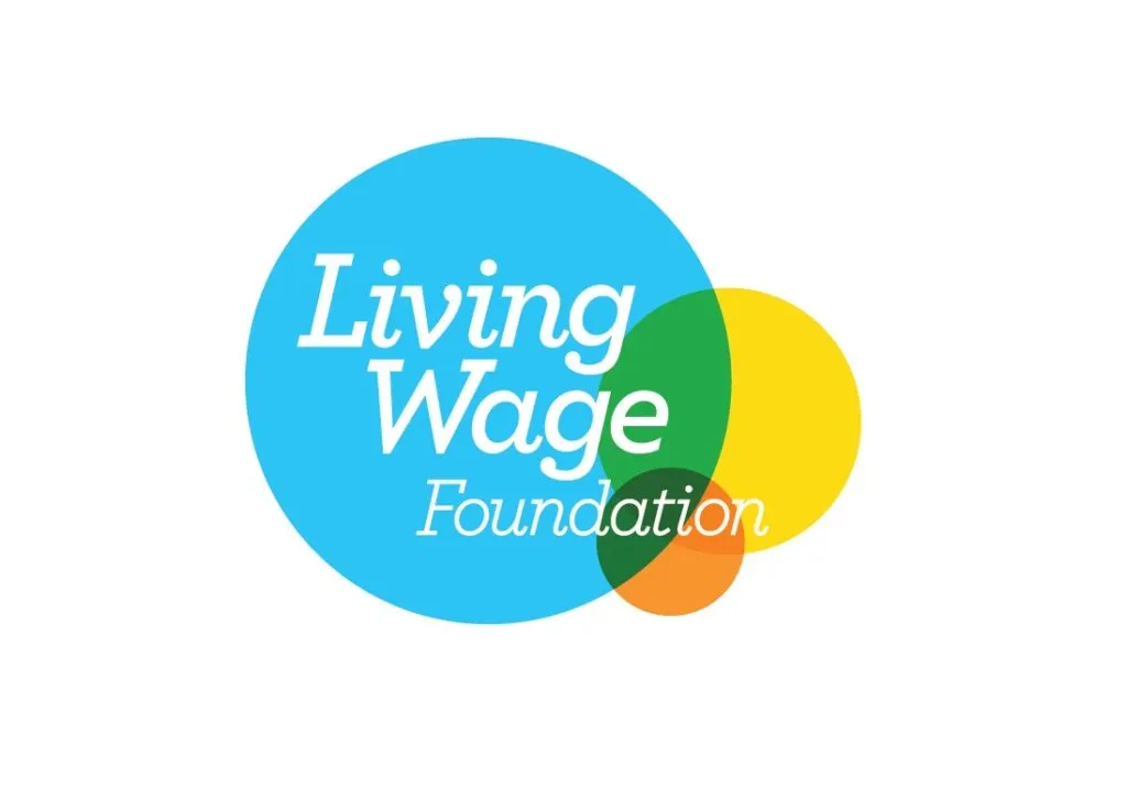 Living Wage Foundation logo with colourful circles