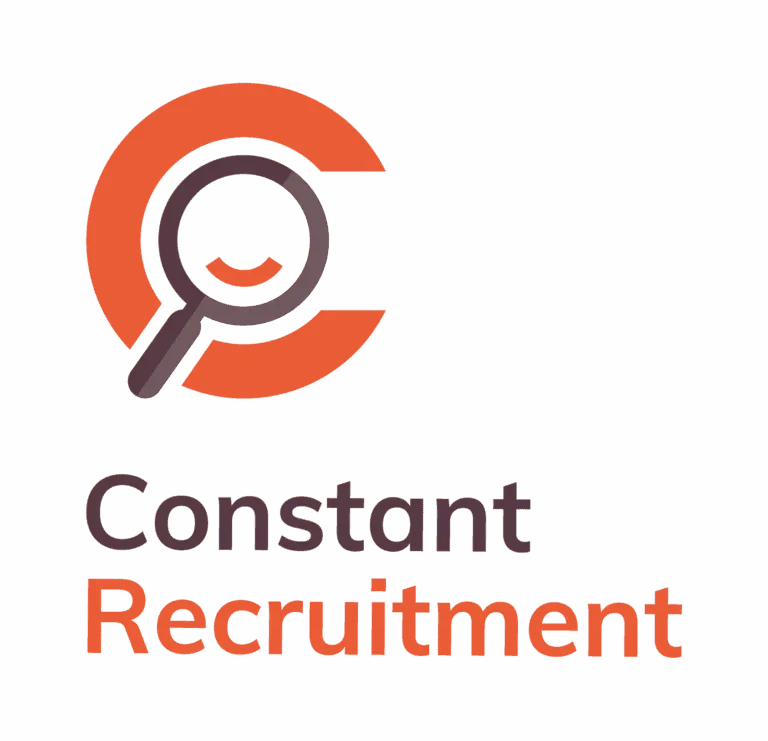 Constant Recruitment logo with magnifying glass icon